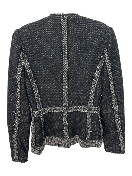 Rebecca Taylor Size 2 Black & White Cotton & Polyester Knit Zipper Jacket Black & White / 2