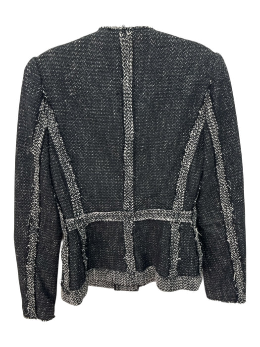 Rebecca Taylor Size 2 Black & White Cotton & Polyester Knit Zipper Jacket Black & White / 2