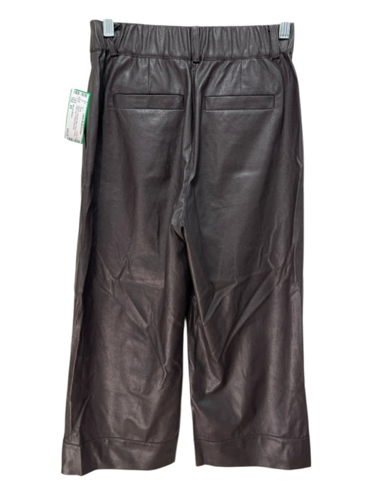 Brochu Walker Size XS Mocha Polysatin Blend Hook & Button Wide Leg Cropped Pants Mocha / XS
