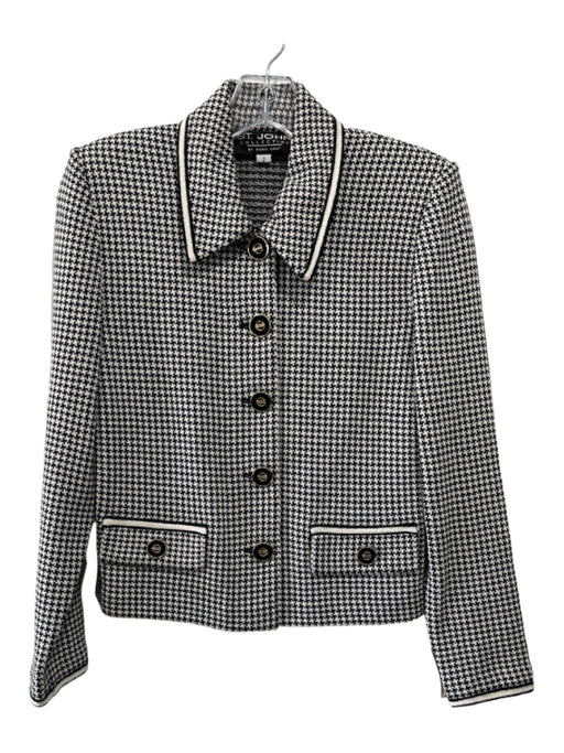 St. John Collection Size 2 Black & White Wool Blend Houndstooth Jacket Black & White / 2
