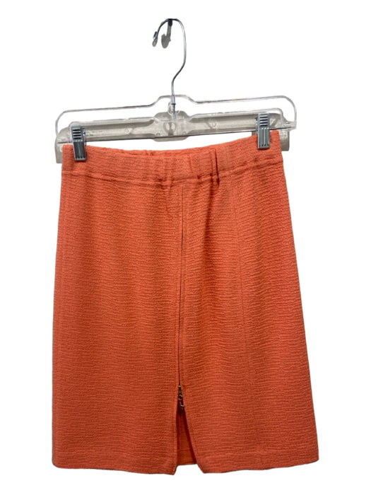 St John Collection Size 2 Tangerine Orange Wool Blend Zip Front Skirt Tangerine Orange / 2