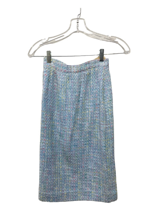 Herbert Grossman Size 2P Light Blue & Multi Viscose Blend Tweed Skirt Set Light Blue & Multi / 2P