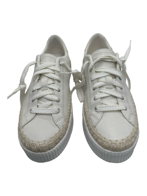 Chloe Shoe Size 36 White & Cream Key Whipstitching Low Top Rubber Sole Sneakers White & Cream / 36