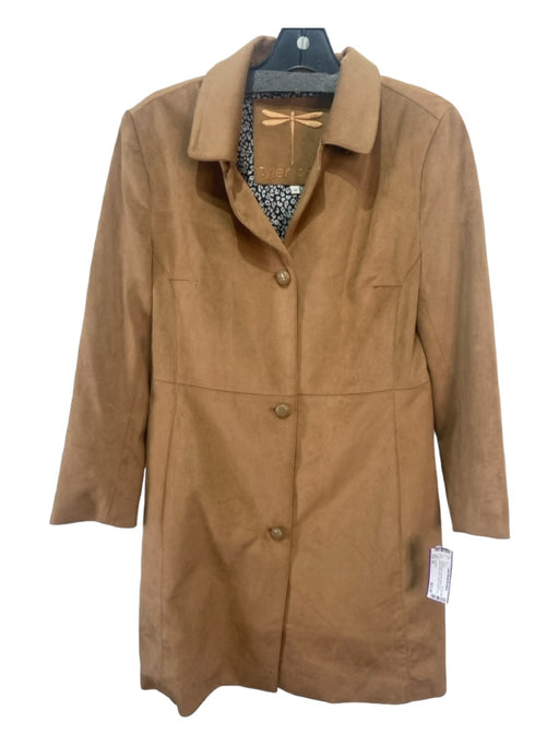 Tyler Boe Size XS Camel Brown Polyester Blend Faux Suede Button Down Jacket Camel Brown / XS