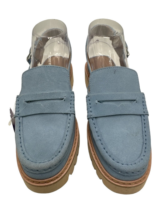 Donald J Pliner Shoe Size 6 Blue Suede Penny Loafer Slingback Lug Sole Flats Blue / 6