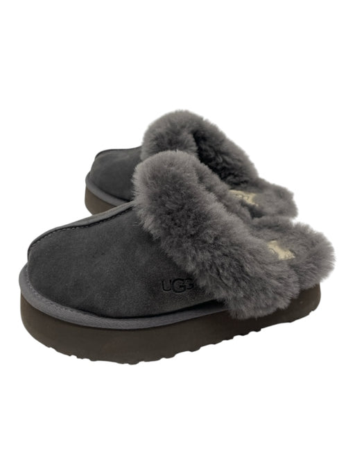 Ugg Shoe Size 36 Gray Suede Fur lined Slip On Platform Slippers Gray / 36