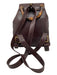 Gucci Brown Leather Button Close Drawstring Bamboo Backpack Bag Brown / S