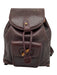 Gucci Brown Leather Button Close Drawstring Bamboo Backpack Bag Brown / S