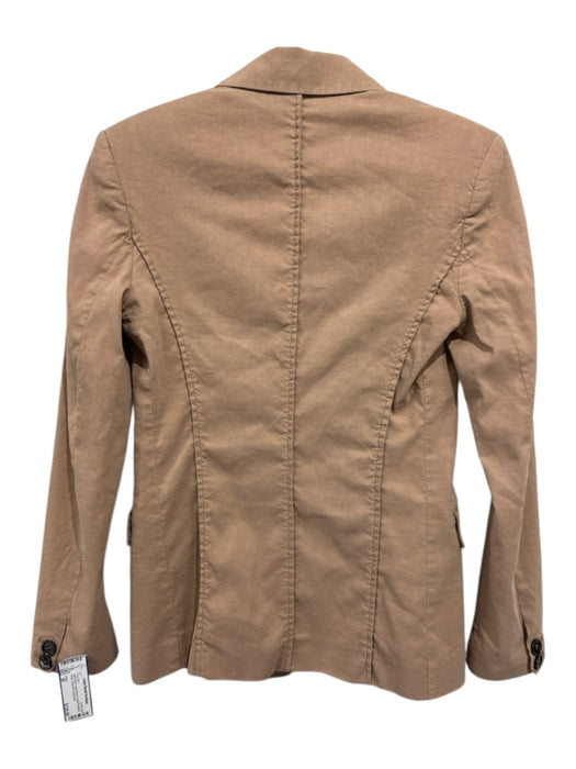 Pinko Size 36 light brown Linen Blend Single Breasted Ankle pleat front Pant Set light brown / 36