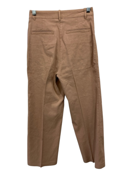 Pinko Size 36 light brown Linen Blend Single Breasted Ankle pleat front Pant Set light brown / 36