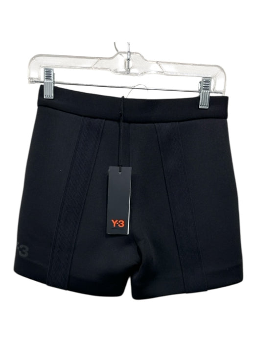 Y-3 Adidas Size 2XS Black Polyester Blend Neoprene High Rise Zip & Hook Shorts Black / 2XS