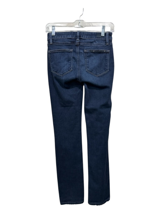 Paige Size 25 Dark Wash Rayon Blend Mid Rise Whiskering Contrast Stitching Jeans Dark Wash / 25