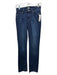 Paige Size 25 Dark Wash Rayon Blend Mid Rise Whiskering Contrast Stitching Jeans Dark Wash / 25