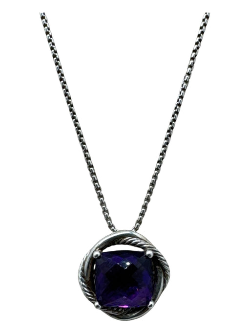 David Yurman Silver & Purple 925 Sterling Silver Faceted Infinity Necklace Silver & Purple