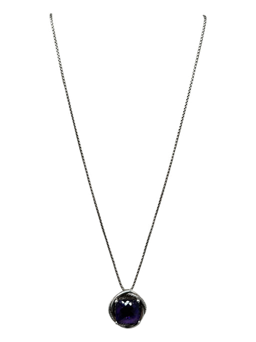 David Yurman Silver & Purple 925 Sterling Silver Faceted Infinity Necklace Silver & Purple