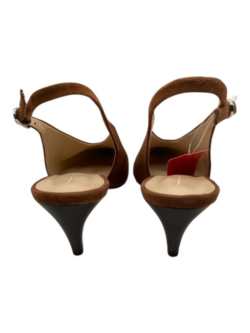 Anthropologie Shoe Size 6 Brown Suede Upper Slingbacks Solid Pointed Toe Mules Brown / 6