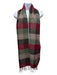 Barbour Brown, Red & Green Wool Checkered Fringe Hem scarf Brown, Red & Green