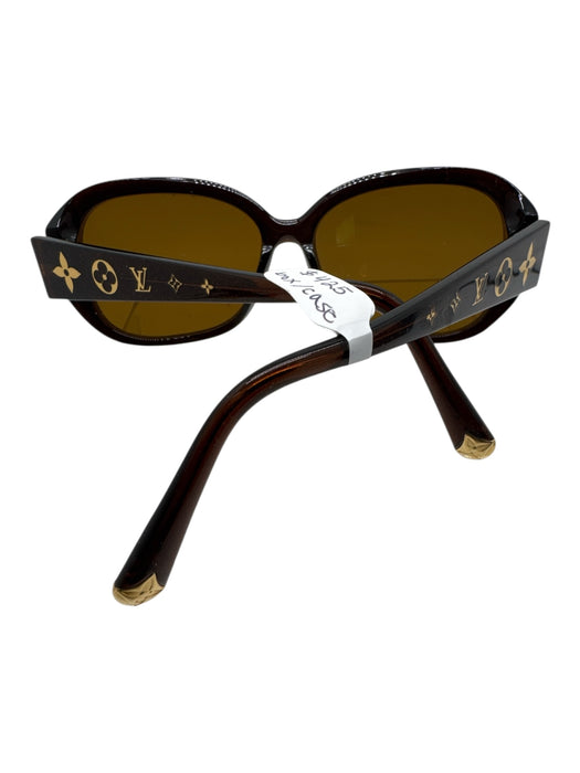 Louis Vuitton Brown & Gold Acetate Metal Glitter Logo Gradient Sunglasses Brown & Gold