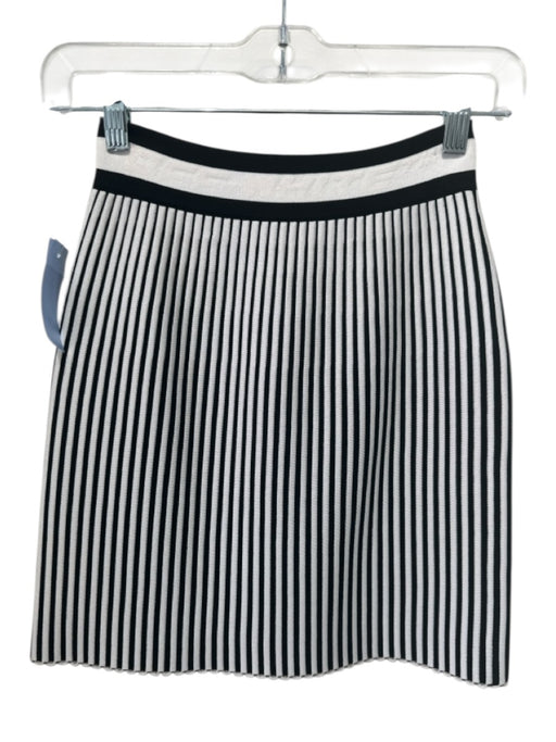 Off-White Size Est XS Black & White Missing Fabric Tag Stretch Ribbed Knit Skirt Black & White / Est XS