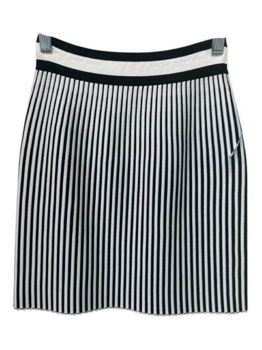Off-White Size Est XS Black & White Missing Fabric Tag Stretch Ribbed Knit Skirt Black & White / Est XS