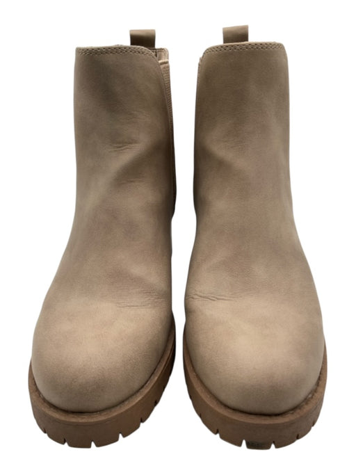 Mia Shoe Size 6 Taupe Beige Faux Leather Upper Elastic Ankle Lug sole Boots Taupe Beige / 6
