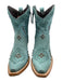 LANE Shoe Size 6 Blue Green Leather Studs Cowboy Side Zip Sqaure Toe Boots Blue Green / 6