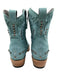 LANE Shoe Size 6 Blue Green Leather Studs Cowboy Side Zip Sqaure Toe Boots Blue Green / 6