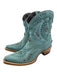 LANE Shoe Size 6 Blue Green Leather Studs Cowboy Side Zip Sqaure Toe Boots Blue Green / 6