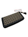 Gucci Black & Beige Canvas & Leather Diamante Zip Close Bamboo Detail Wallet Black & Beige
