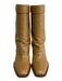 Fendi Shoe Size 6 Tan Brown Leather Square Toe Stitch Detail Block Heel Boots Tan Brown / 6