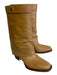 Fendi Shoe Size 6 Tan Brown Leather Square Toe Stitch Detail Block Heel Boots Tan Brown / 6