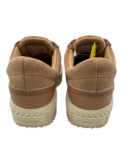 Sorel Shoe Size 5.5 Tan Brown & Cream Leather Upper Platform Elastic Sneakers Tan Brown & Cream / 5.5