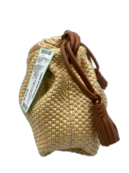 Veronica Beard Beige & Brown Raffia & Leather Woven Magnetic Clasp Bag Beige & Brown / Mini