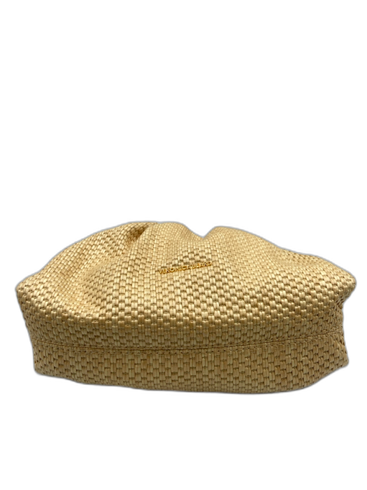 Veronica Beard Beige & Brown Raffia & Leather Woven Magnetic Clasp Bag Beige & Brown / Mini
