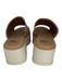 Sorel Shoe Size 5.5 Nude Beige & White Leather Two Tone Platform Sandals Nude Beige & White / 5.5