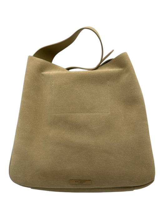 Kurt Geiger Beige Leather Suede Magnetic Flap Tote Shoulder Bag Beige / Large