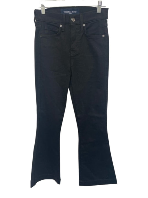 Veronica Beard Jeans Size 25 Black Cotton Blend Denim High Waist Flare Jeans Black / 25