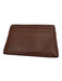 Tory Burch Brown Saffiano Leather Gold Tone Hardware Logo Slim Wallets Brown