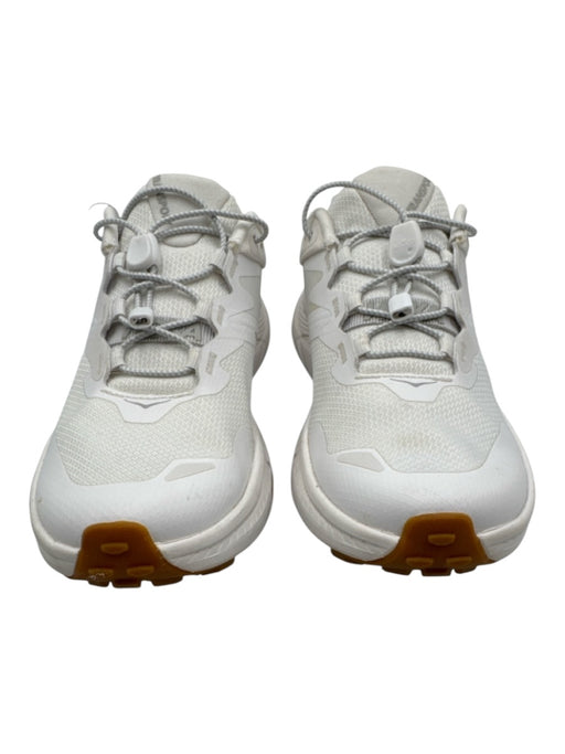 Hoka Shoe Size 6 White textile upper Elastic Laces Athletic Low Top Sneakers White / 6