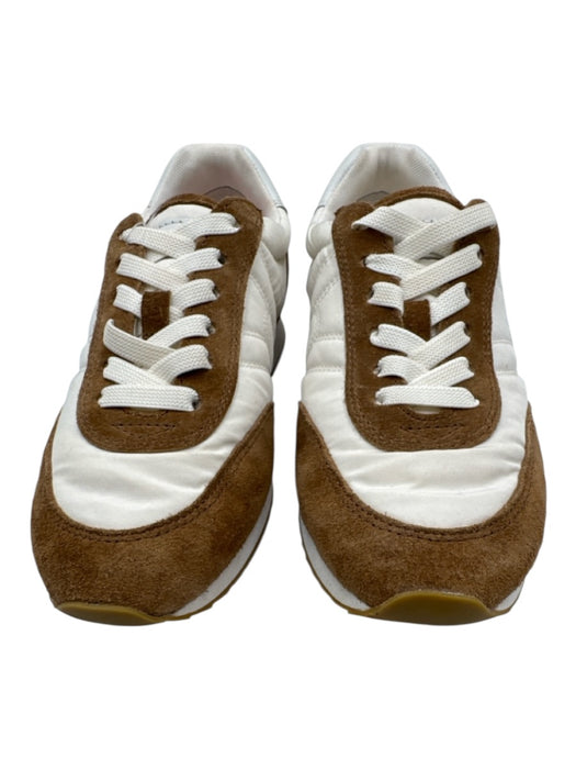 Veronica Beard Shoe Size 6 Cream White & Brown Textile & Leather Upper Sneakers Cream White & Brown / 6