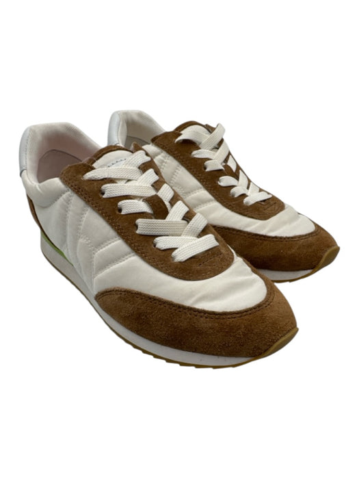 Veronica Beard Shoe Size 6 Cream White & Brown Textile & Leather Upper Sneakers Cream White & Brown / 6