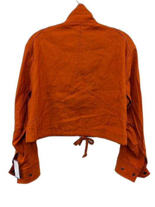Rag & Bone Size XS Burnt Orange Linen & Viscose Long Sleeve Zip Up Crop Jacket Burnt Orange / XS