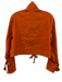 Rag & Bone Size XS Burnt Orange Linen & Viscose Long Sleeve Zip Up Crop Jacket Burnt Orange / XS