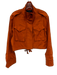 Rag & Bone Size XS Burnt Orange Linen & Viscose Long Sleeve Zip Up Crop Jacket Burnt Orange / XS