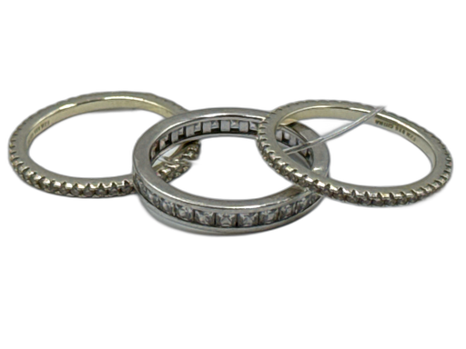 FZN Silver Sterling Silver 3 Piece Stones Ring Silver