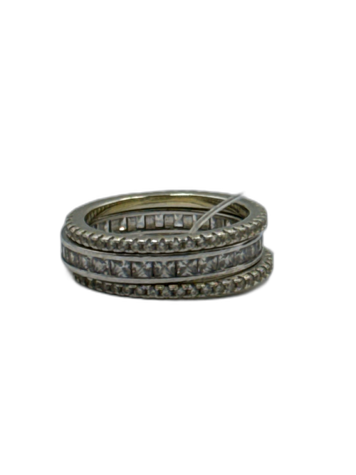 FZN Silver Sterling Silver 3 Piece Stones Ring Silver