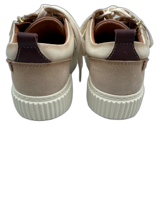 Pikolinos Shoe Size 36 Gray, White, Gold Leather Lace Up Platform Sneakers Gray, White, Gold / 36