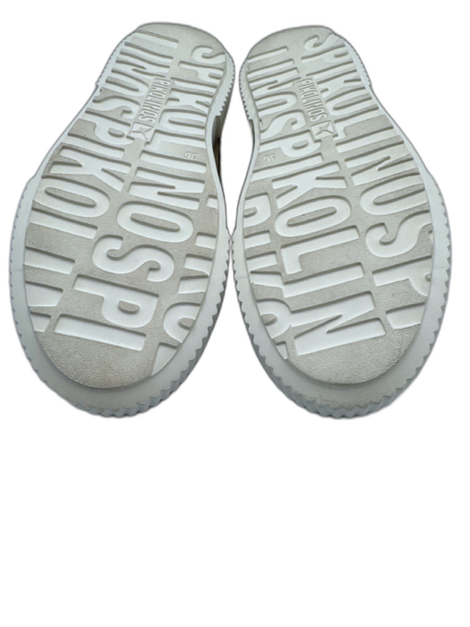 Pikolinos Shoe Size 36 Gray, White, Gold Leather Lace Up Platform Sneakers Gray, White, Gold / 36