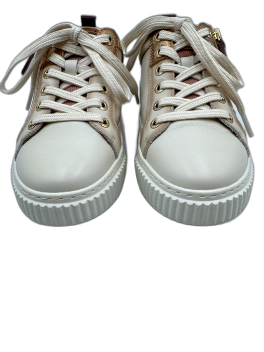 Pikolinos Shoe Size 36 Gray, White, Gold Leather Lace Up Platform Sneakers Gray, White, Gold / 36