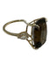 No Brand Brown 14k Gold Smokey Quartz Diamond Cocktail Ring Brown
